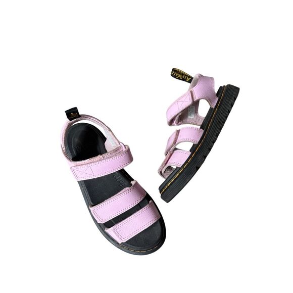 Dr Martens Klaire Sandals Kids Pink 5 Leather Open Toe Slingback - Picture 2 of 8